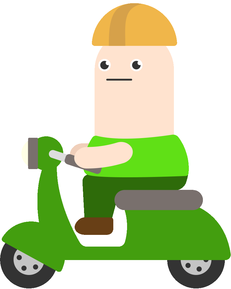 緑バイクのイラスト